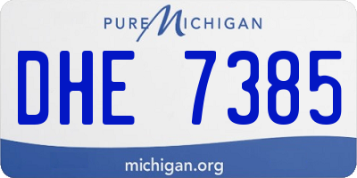 MI license plate DHE7385
