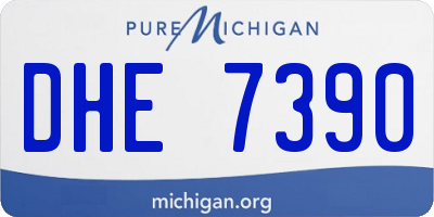 MI license plate DHE7390