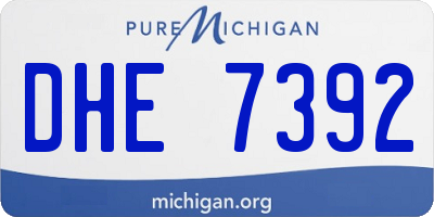 MI license plate DHE7392