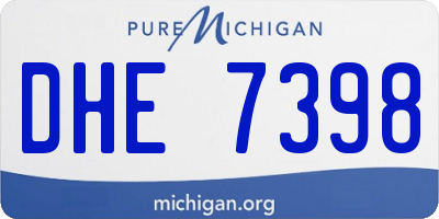 MI license plate DHE7398
