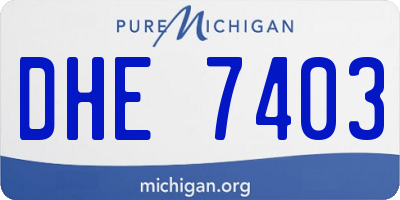 MI license plate DHE7403