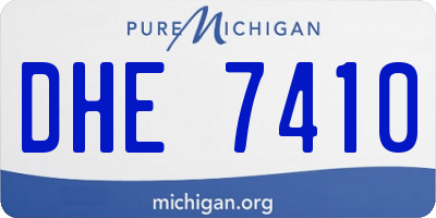 MI license plate DHE7410
