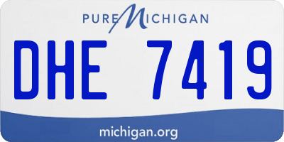 MI license plate DHE7419