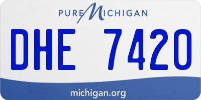 MI license plate DHE7420