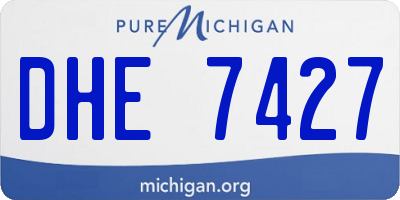 MI license plate DHE7427