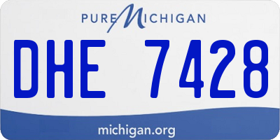 MI license plate DHE7428