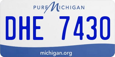MI license plate DHE7430