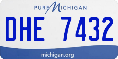 MI license plate DHE7432