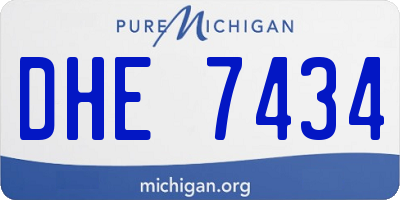 MI license plate DHE7434