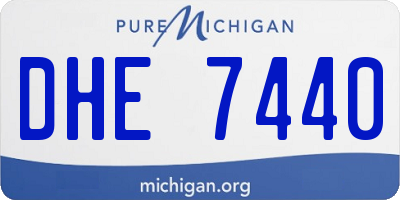 MI license plate DHE7440