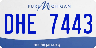 MI license plate DHE7443