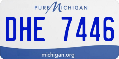 MI license plate DHE7446