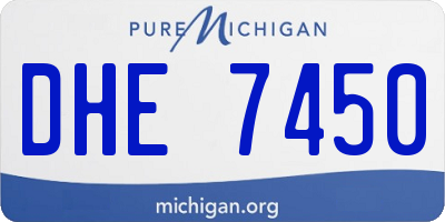 MI license plate DHE7450