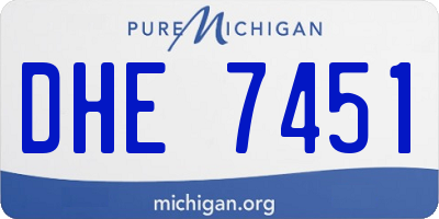MI license plate DHE7451