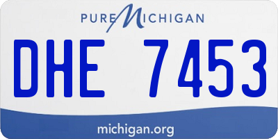 MI license plate DHE7453