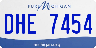 MI license plate DHE7454