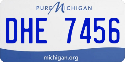 MI license plate DHE7456