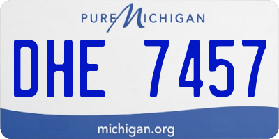 MI license plate DHE7457