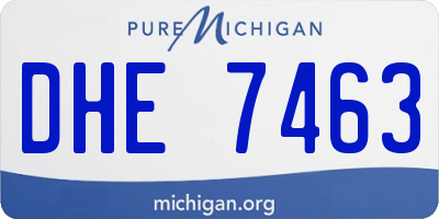 MI license plate DHE7463