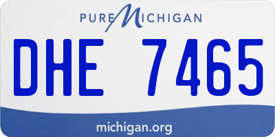 MI license plate DHE7465
