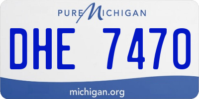 MI license plate DHE7470