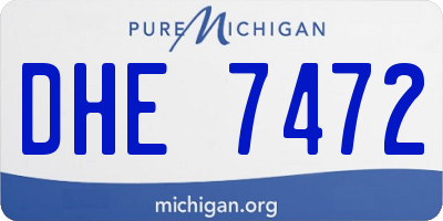 MI license plate DHE7472
