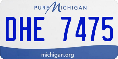 MI license plate DHE7475