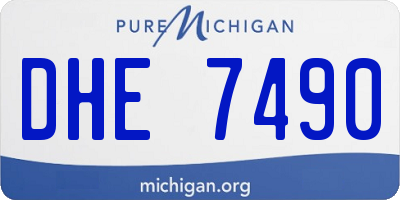 MI license plate DHE7490