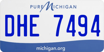 MI license plate DHE7494