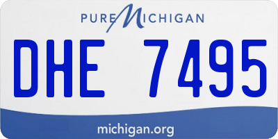 MI license plate DHE7495