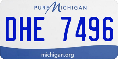 MI license plate DHE7496
