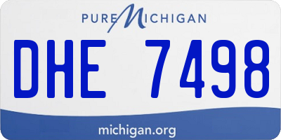 MI license plate DHE7498