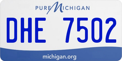 MI license plate DHE7502