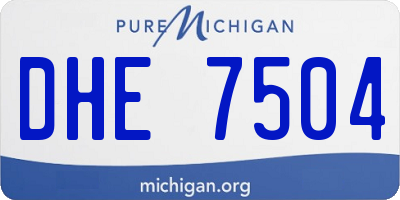 MI license plate DHE7504
