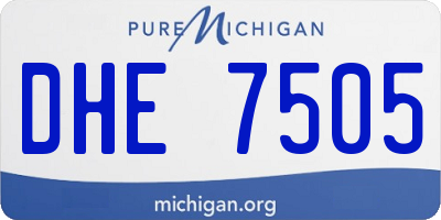 MI license plate DHE7505