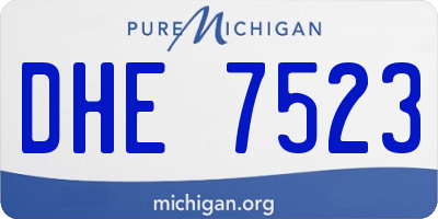 MI license plate DHE7523