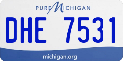 MI license plate DHE7531