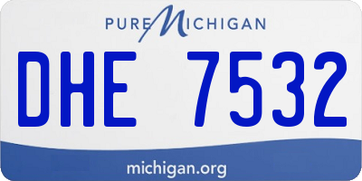 MI license plate DHE7532