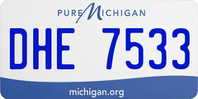 MI license plate DHE7533