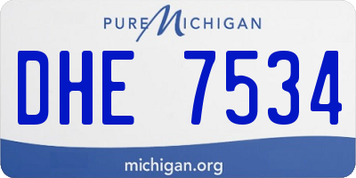 MI license plate DHE7534