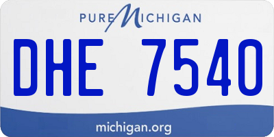 MI license plate DHE7540
