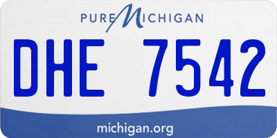 MI license plate DHE7542