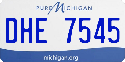 MI license plate DHE7545