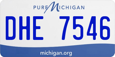 MI license plate DHE7546