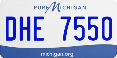 MI license plate DHE7550