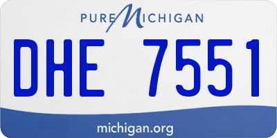 MI license plate DHE7551