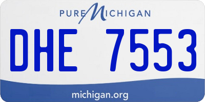MI license plate DHE7553