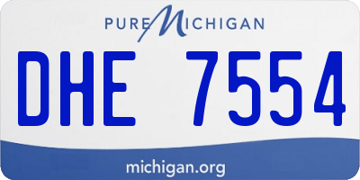 MI license plate DHE7554