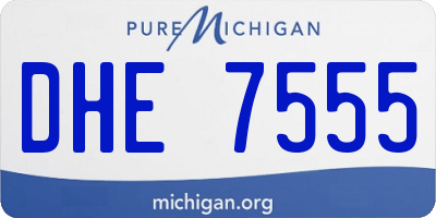 MI license plate DHE7555