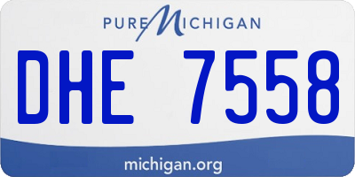 MI license plate DHE7558